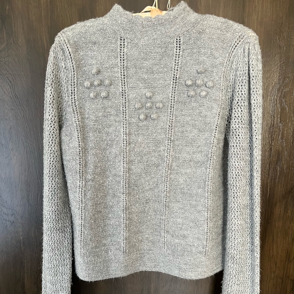 LC Lauren Conrad Gray Cowl Neck Sweater with Ribbed Knit